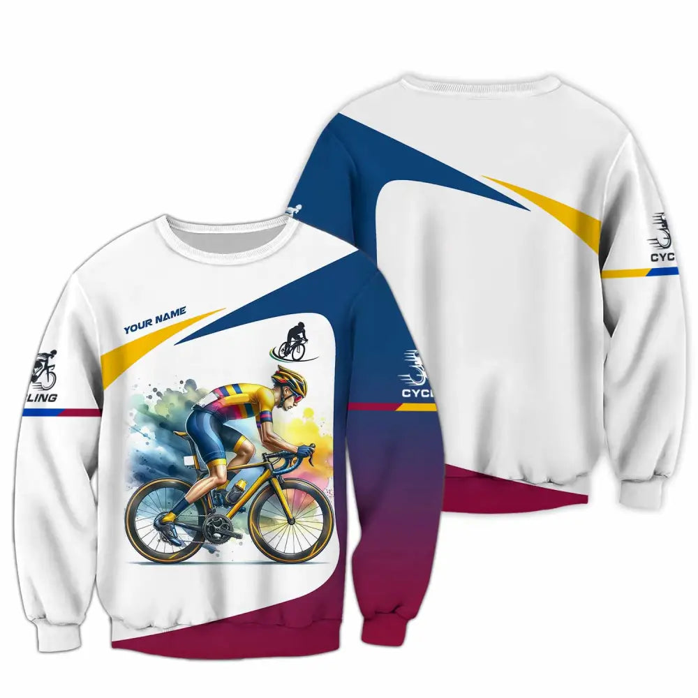 Unisex Shirt - Custom Text Cycling Long Sleeve / S T-Shirt
