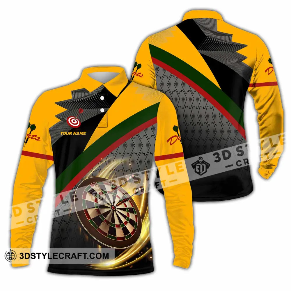 Unisex Shirt - Custom Text Shirt Dart Long Sleeve Polo / S T-shirt