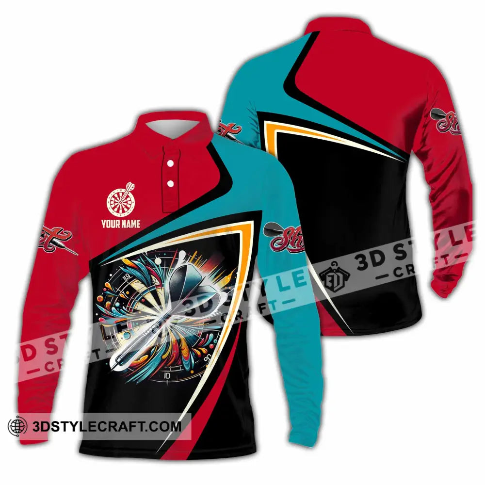 Unisex Shirt - Custom Text Shirt Dart Shirt Long Sleeve Polo / S T-shirt