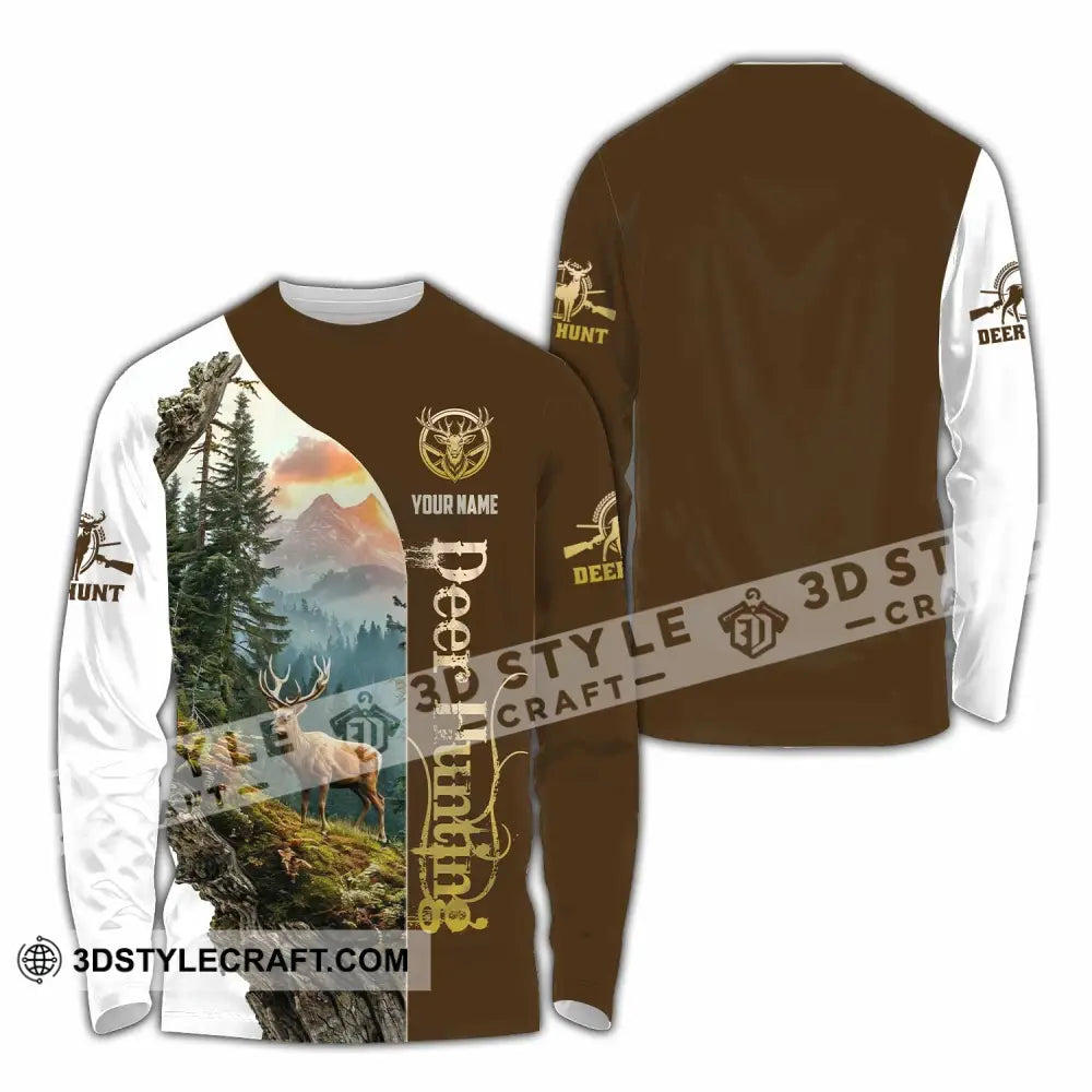 Unisex Shirt - Custom Text Shirt Deer Hunting Long Sleeve Shirt / S T-shirt