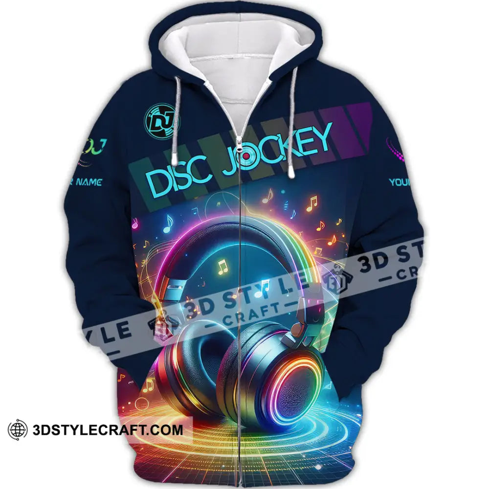 Unisex Shirt - Custom Text Dis Jockey Shirt Zipper Hoodie / S T-shirt