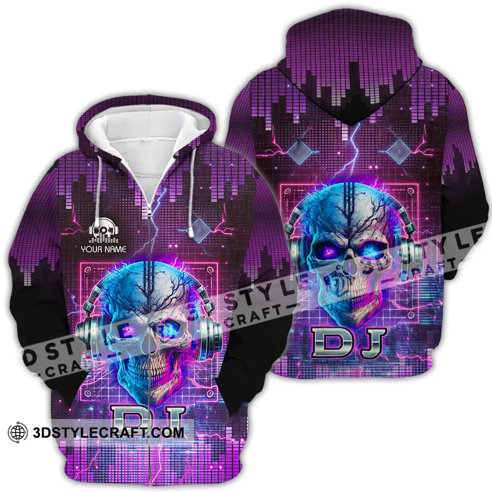 Unisex Shirt - Custom Text Disc Jockey Zipper Hoodie / S T-Shirt