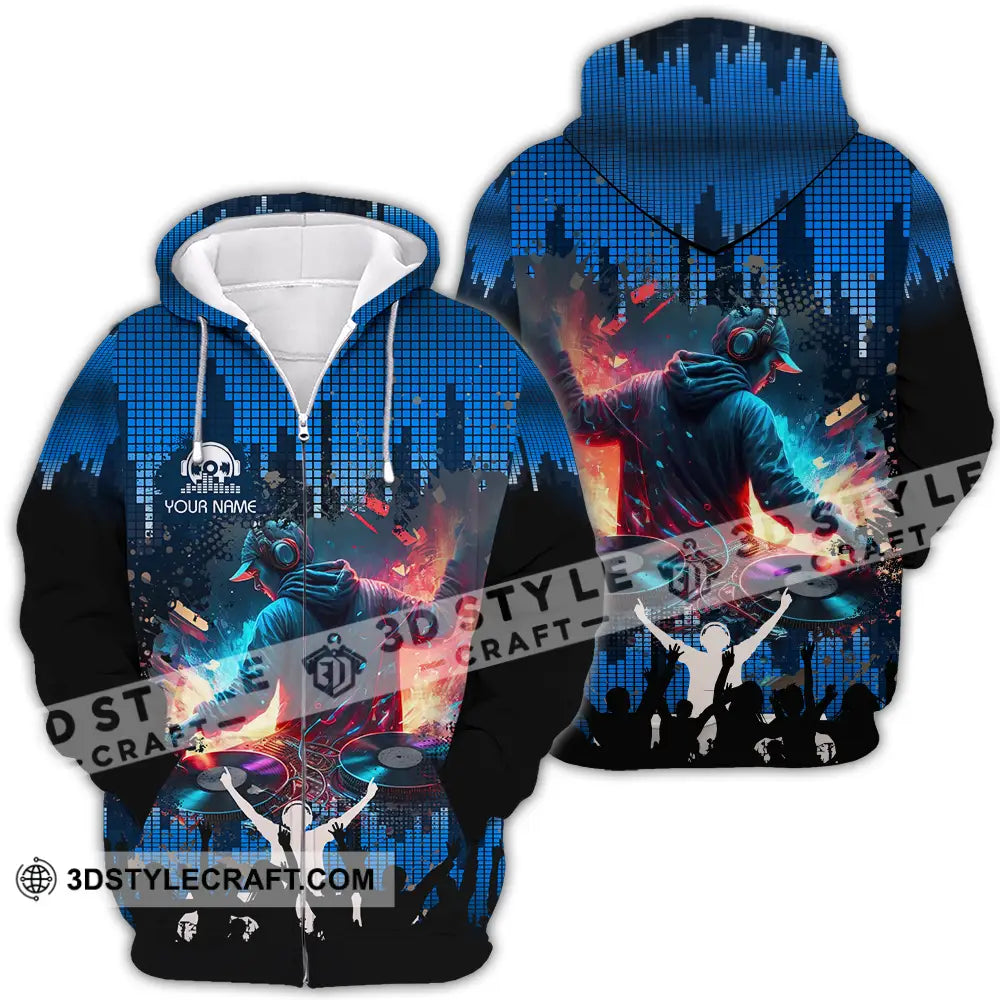 Unisex Shirt - Custom Text Disc Jockey Zipper Hoodie / S T-Shirt