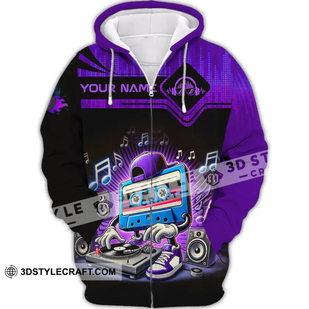 Unisex Shirt - Custom Text Shirt Disc Jockey Shirt Zipper Hoodie / S T-shirt