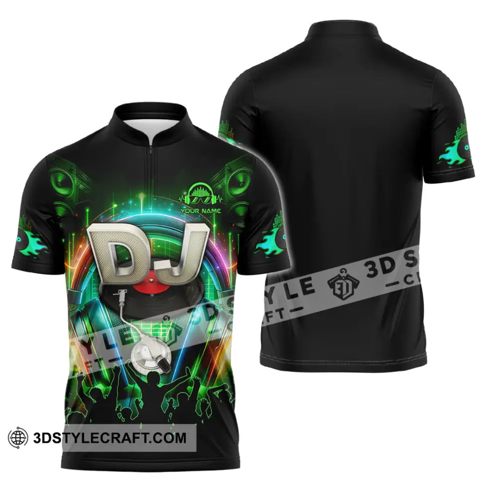 Unisex Shirt - Custom Text Shirt Disc Jockey Shirt Zipper Polo Shirt / S T-shirt