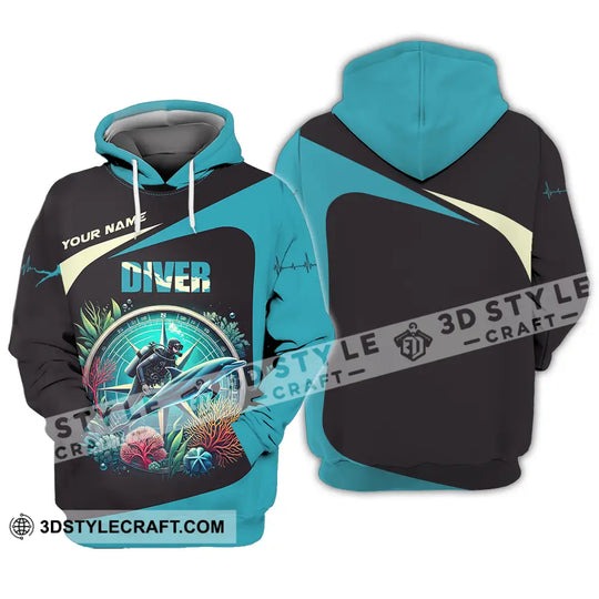 Unisex Shirt - Custom Text Shirt Diver style option 3