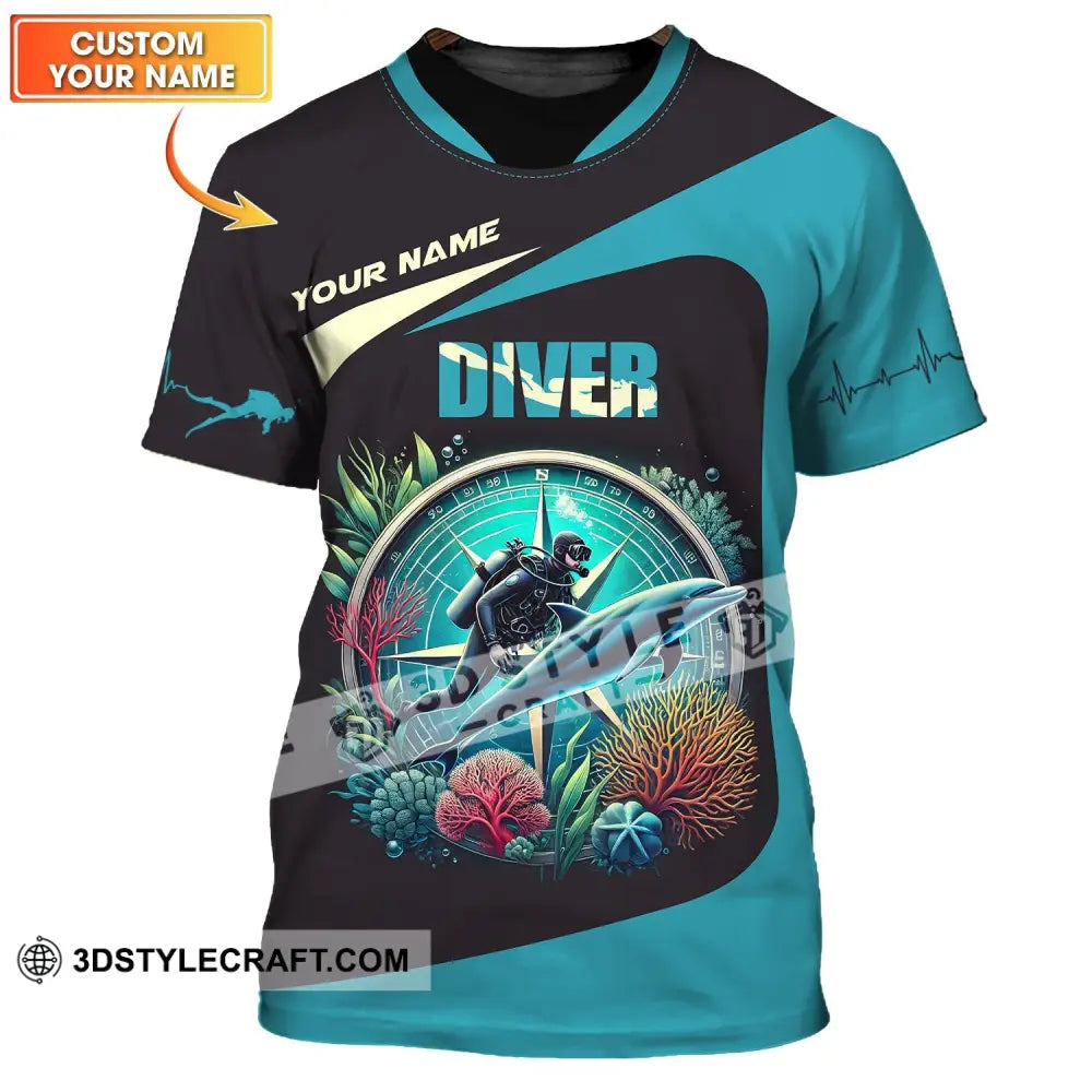 Unisex Shirt - Custom Text Diver T-Shirt
