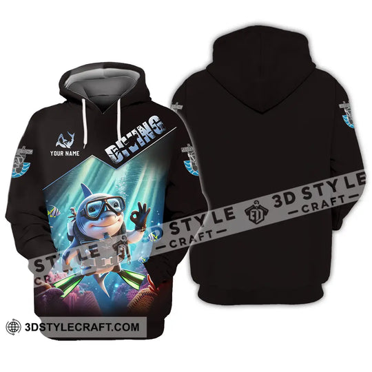 Unisex Shirt - Custom Text Shirt Diving style option 3