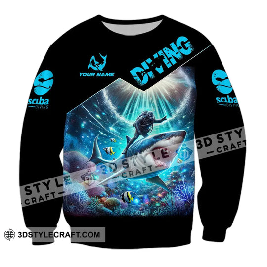 Unisex Shirt - Custom Text Shirt Diving style option 4