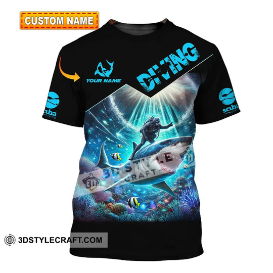 Unisex Shirt - Custom Text Shirt Diving style option 1