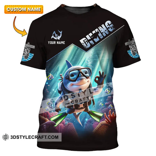 Unisex Shirt - Custom Text Shirt Diving style option 1