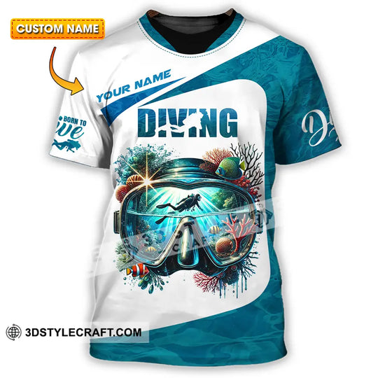 Unisex Shirt - Custom Text Shirt Diving style option 1