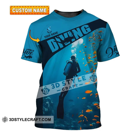 Unisex Shirt - Custom Text Shirt Diving style option 1