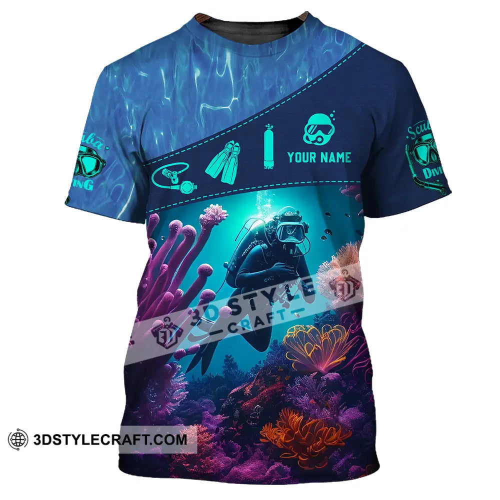 Unisex Shirt - Custom Text Shirt Diving T-Shirt / S T-shirt