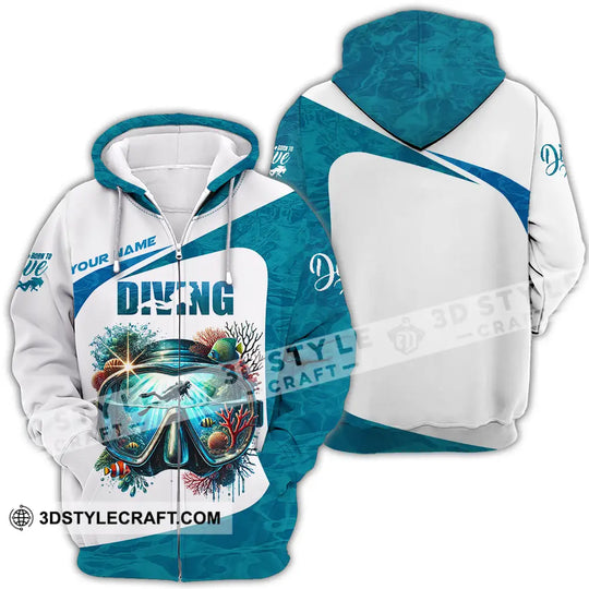 Unisex Shirt - Custom Text Shirt Diving style option 4
