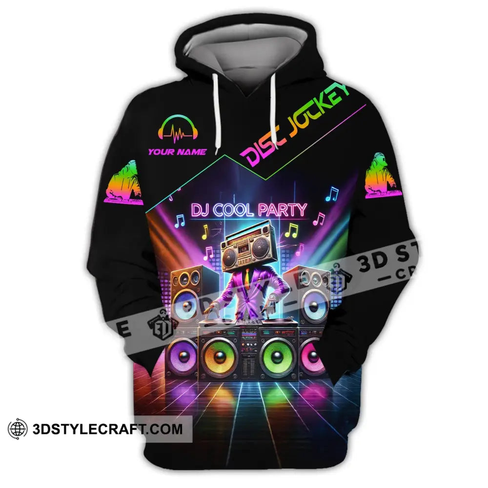 Unisex Shirt - Custom Text Dj Cool Party Hoodie / S T-Shirt