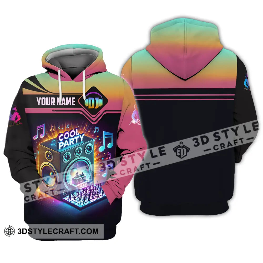 Unisex Shirt - Custom Text Dj Cool Party Hoodie / S T-Shirt