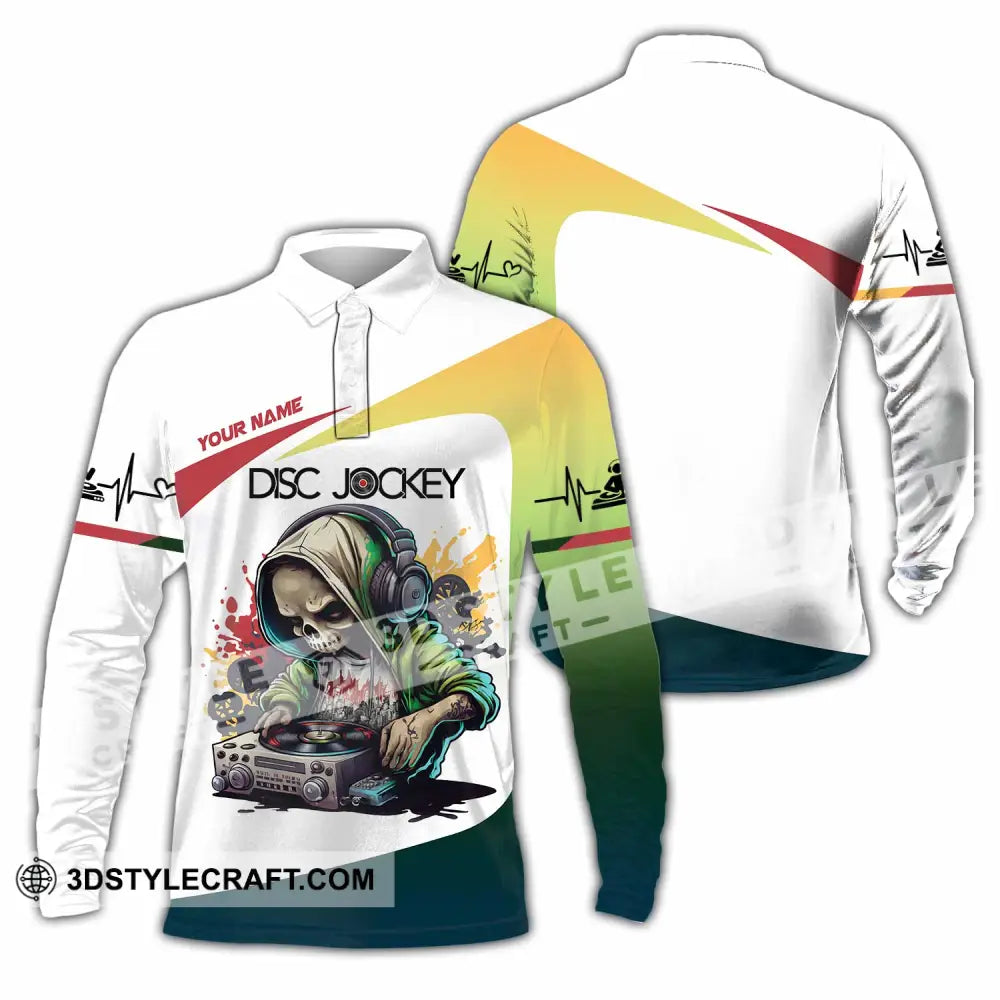 Unisex Shirt - Custom Text Shirt DJ Shirt Long Sleeve Polo / S T-shirt