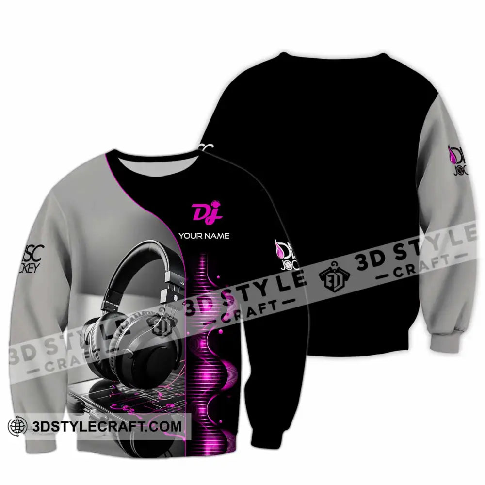 Unisex Shirt - Custom Text Dj Long Sleeve / S T-Shirt