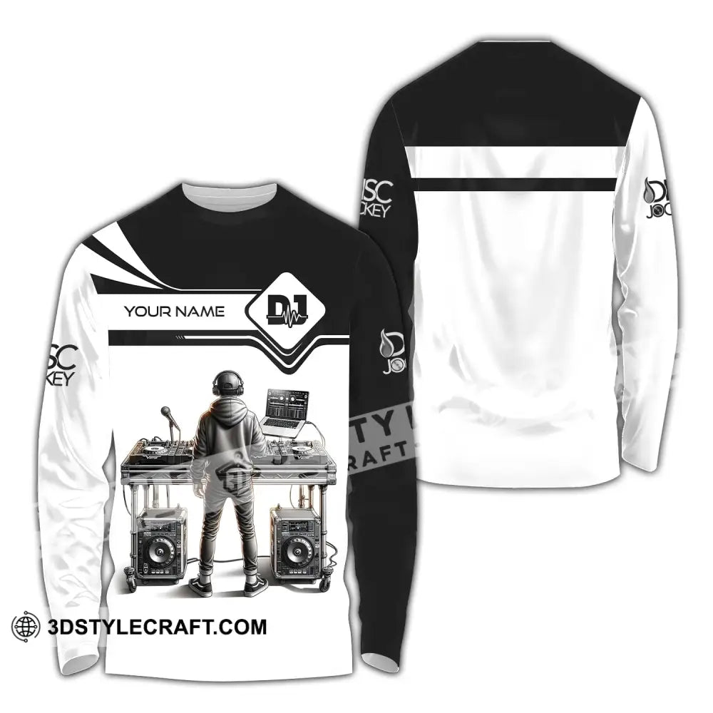 Unisex Shirt - Custom Text Dj Long Sleeve / S T-Shirt