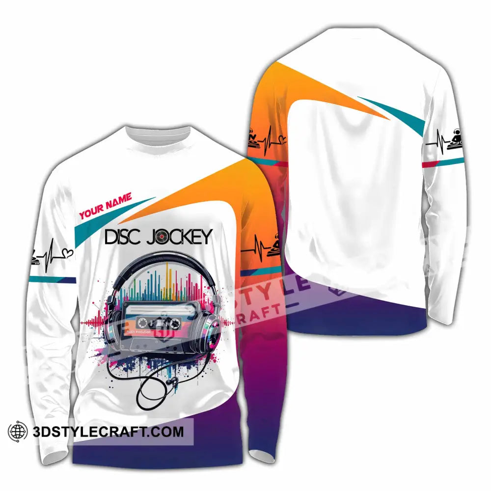 Unisex Shirt - Custom Text Shirt DJ Shirt Long Sleeve Shirt / S T-shirt