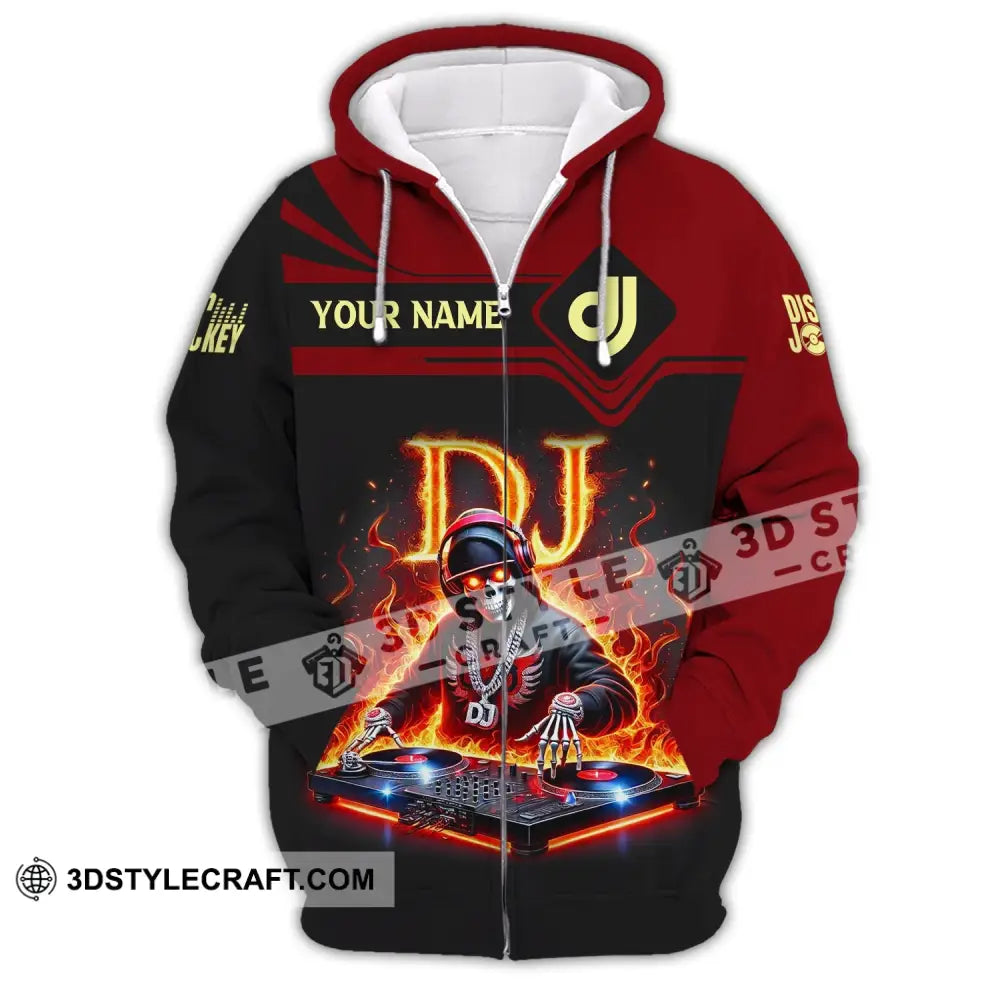 Unisex Shirt - Custom Text Dj Zipper Hoodie / S T-Shirt