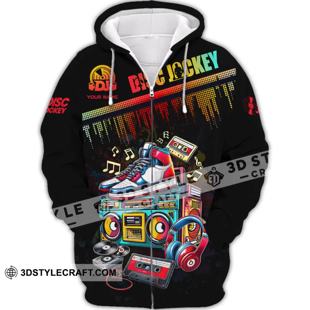 Unisex Shirt - Custom Text Shirt DJ Shirt Zipper Hoodie / S T-shirt