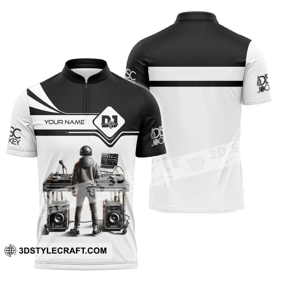 Unisex Shirt - Custom Text Dj Zipper Polo / S T-Shirt