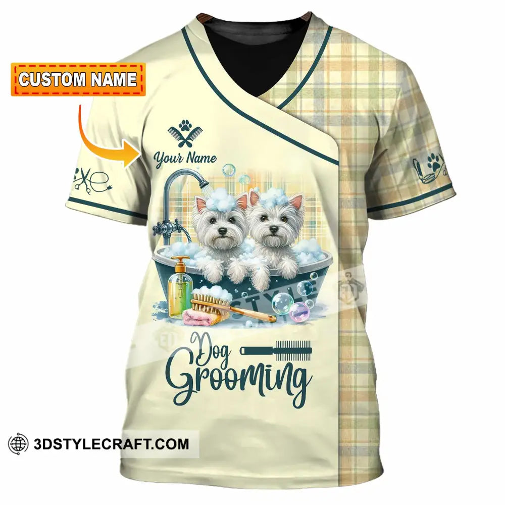 Unisex Shirt - Custom Text Shirt Dog Grooming Shirt T-shirt