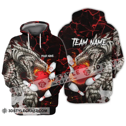 Unisex Shirt - Custom Text Shirt, Dragon Bowling Shirt style option 4