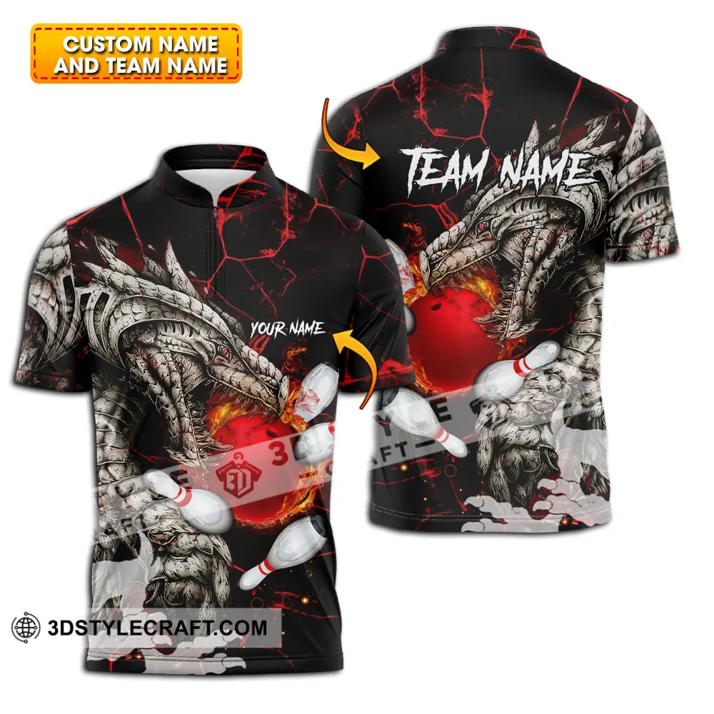 Unisex Shirt - Custom Text Shirt Dragon Bowling Shirt T-shirt