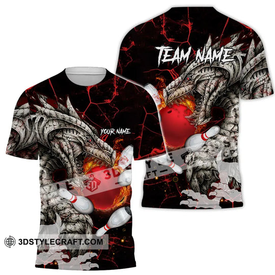 Unisex Shirt - Custom Text Shirt, Dragon Bowling Shirt style option 2
