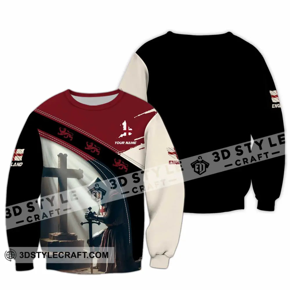 Unisex Shirt - Custom Text England Guardian Long Sleeve / S T-Shirt