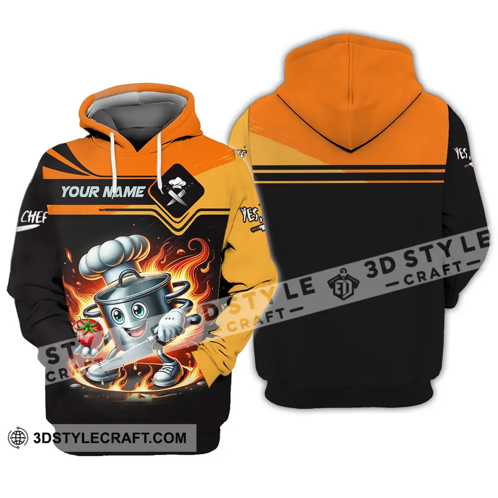 Unisex Shirt - Custom Text Fire Chef Hoodie / S T-Shirt