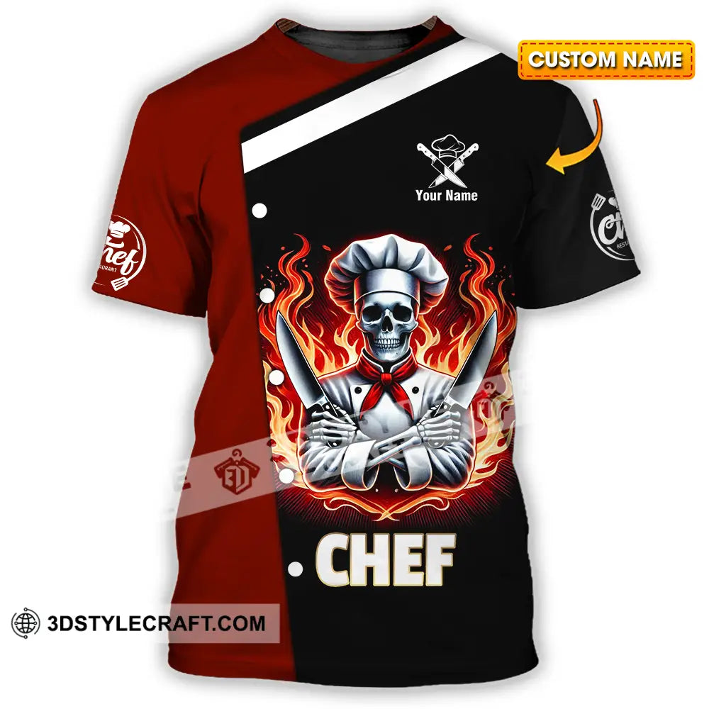 Unisex Shirt - Custom Text Fire Chef T-Shirt