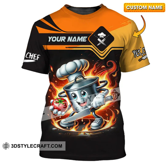 Unisex Shirt - Custom Text Shirt Fire Chef style option 1