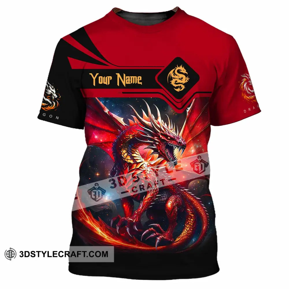 Unisex Shirt - Custom Text Shirt Fire Dragon Shirt T-Shirt / S T-shirt