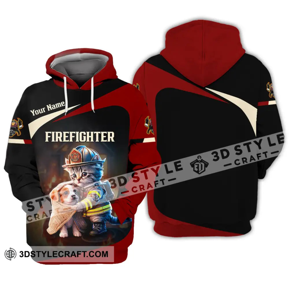 Unisex Shirt - Custom Text Shirt Fire Fighter Shirt Hoodie / S T-shirt