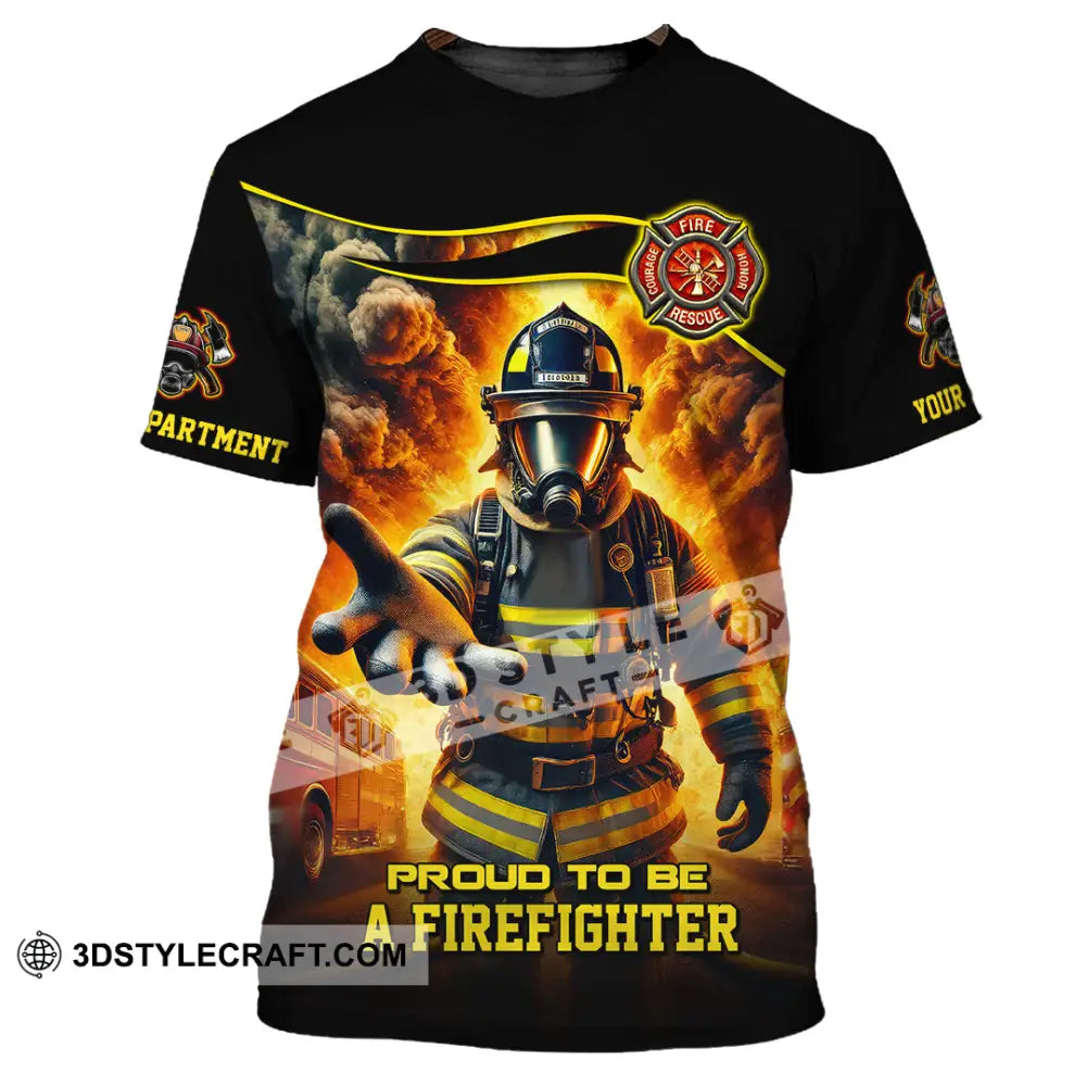Unisex Shirt - Custom Text Shirt Fire Fighter Shirt T-Shirt / S T-shirt
