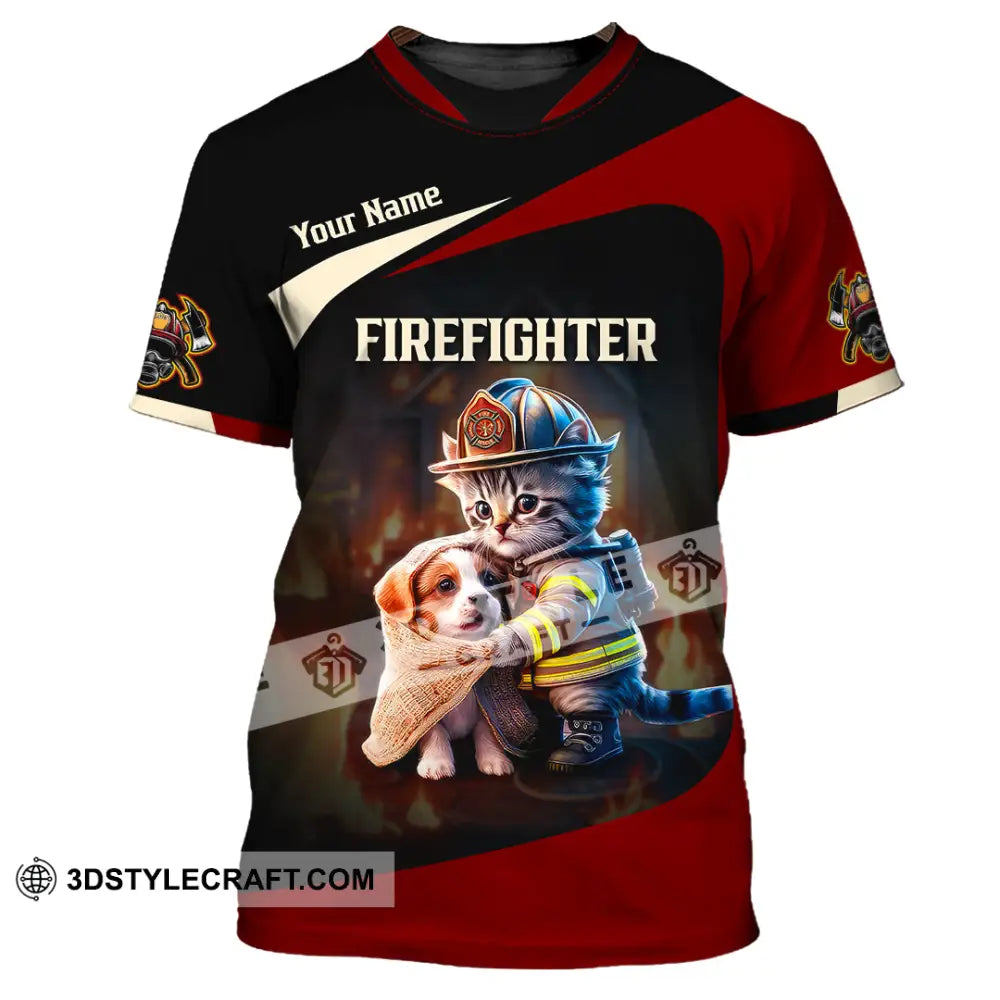 Unisex Shirt - Custom Text Shirt Fire Fighter Shirt T-Shirt / S T-shirt
