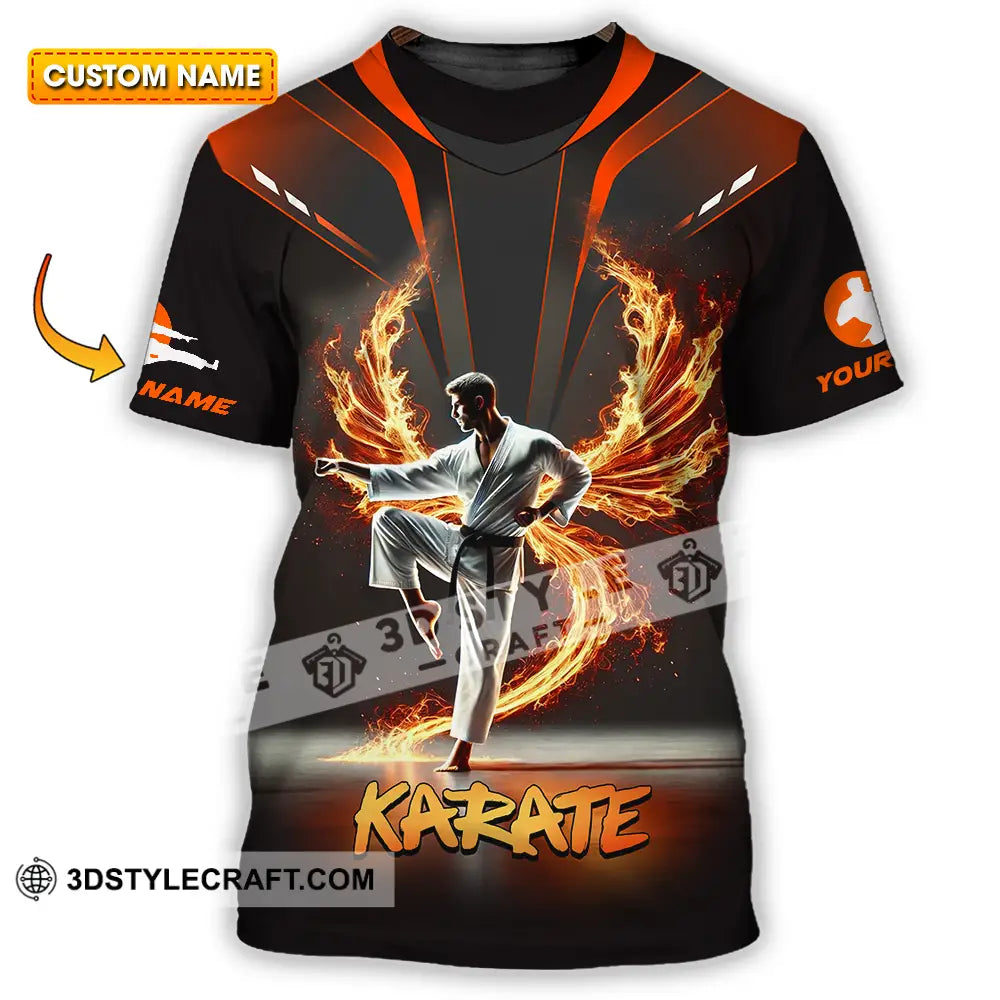 Unisex Shirt - Custom Text Fire Karate T-Shirt