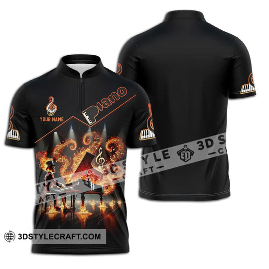Unisex Shirt - Custom Text Shirt Fire Piano style option 2