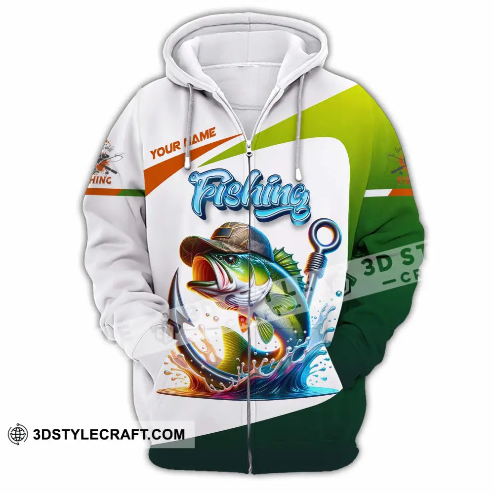 Unisex Shirt - Custom Text Shirt Fishing Lover Zipper Hoodie / S T-shirt