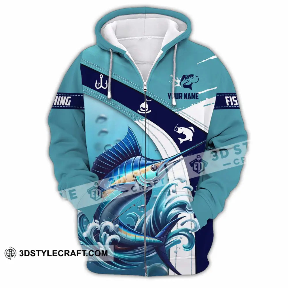 Unisex Shirt - Custom Text Shirt Fishing Lover Zipper Hoodie / S T-shirt