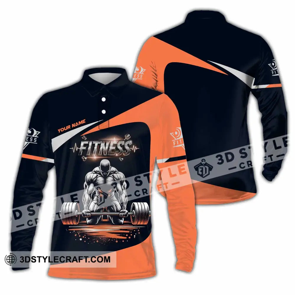 Unisex Shirt - Custom Text Shirt Fitness Shirt Long Sleeve Polo / S T-shirt