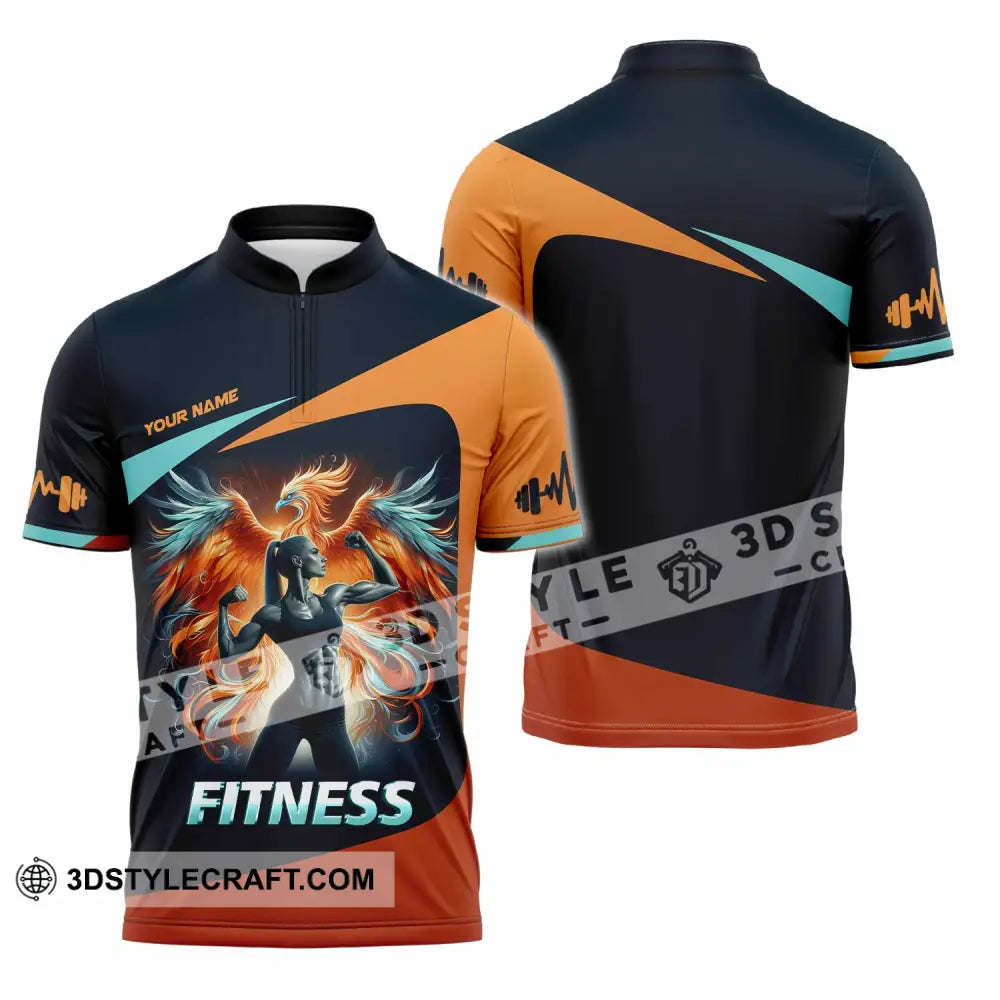 Unisex Shirt - Custom Text Shirt Fitness Shirt Zipper Polo Shirt / S T-shirt