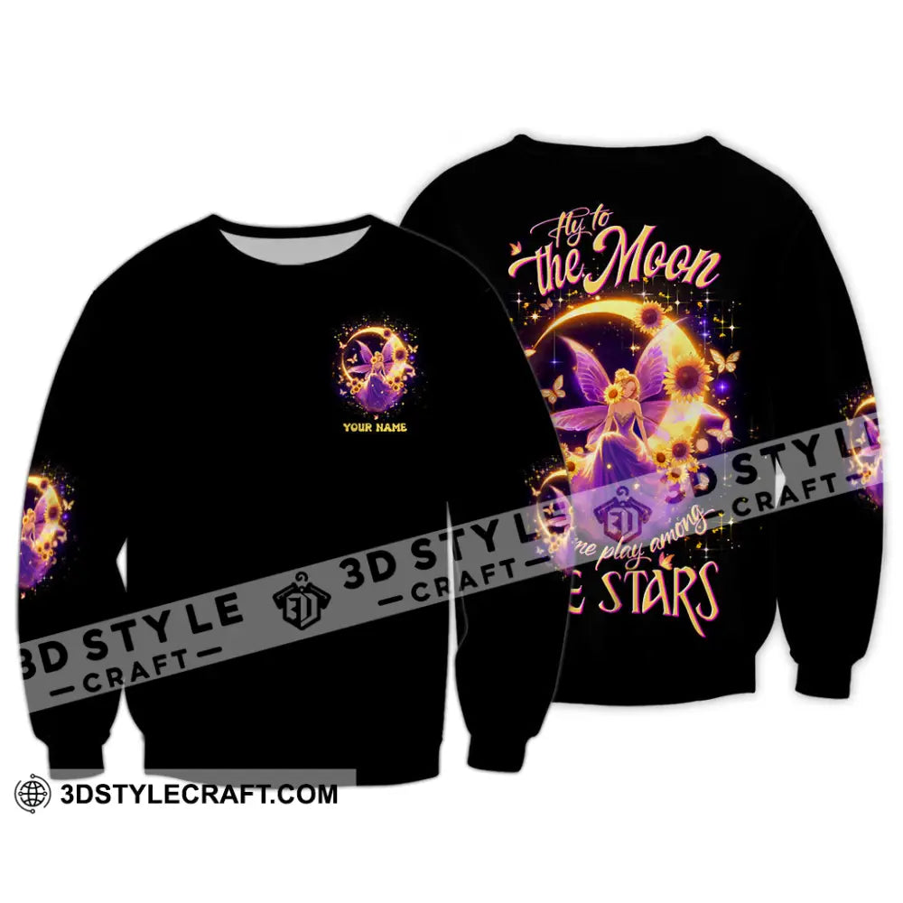 Unisex Shirt - Custom Text Shirt Fly To The Moon Let Me Play Among The Stars Hippie Shirt Long Sleeve / S T-shirt