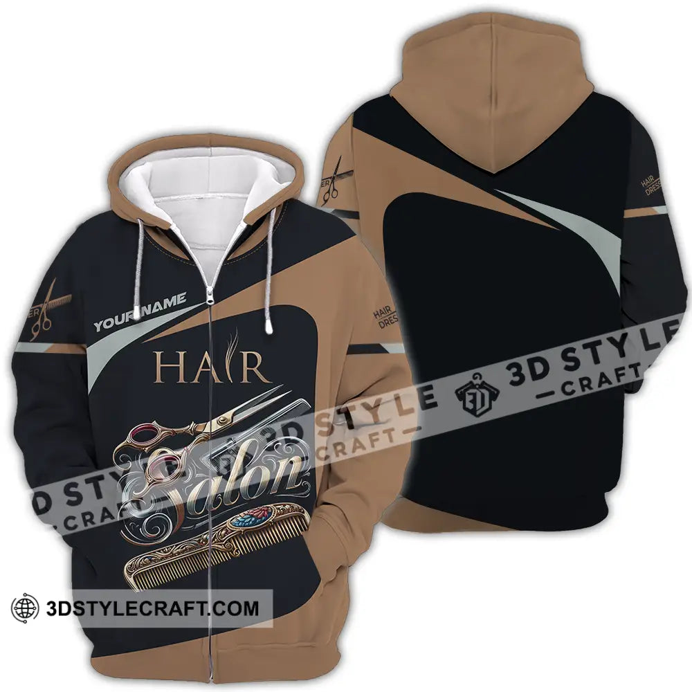 Unisex Shirt - Custom Text Shirt For Hair Salon Zipper Hoodie / S T-shirt