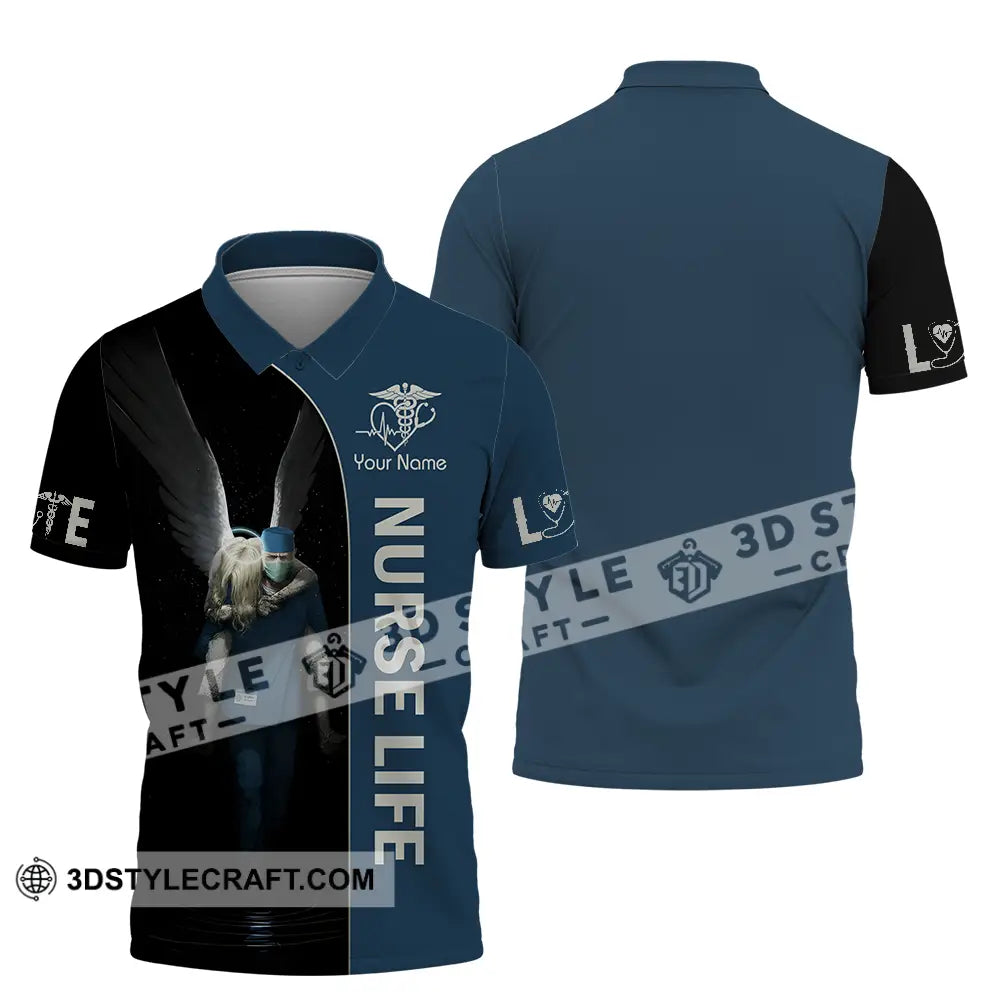 Unisex Shirt - Custom Text Shirt For Nurse Nurselife Nursing Polo Shirt / S T-shirt