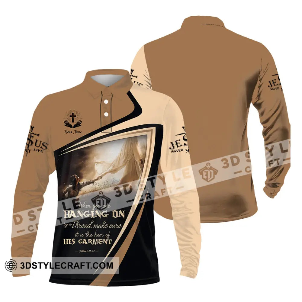 Unisex Shirt - Custom Text God Save My Life Long Sleeve Polo / S T-Shirt